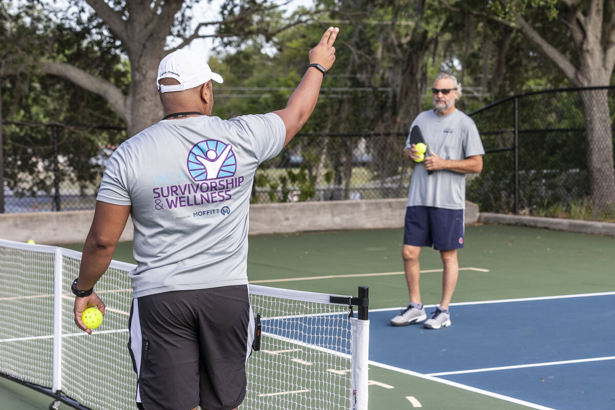 YMCA members playing pickleball 