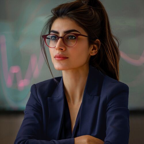 Femme aux cheveux longs portant des lunettes