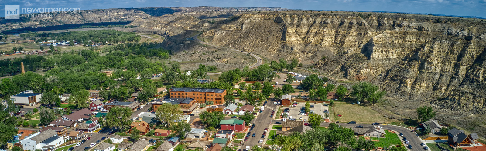 Aerial view of North Dakota neighborhood