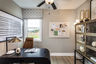 office with french doors and hard-surface flooring