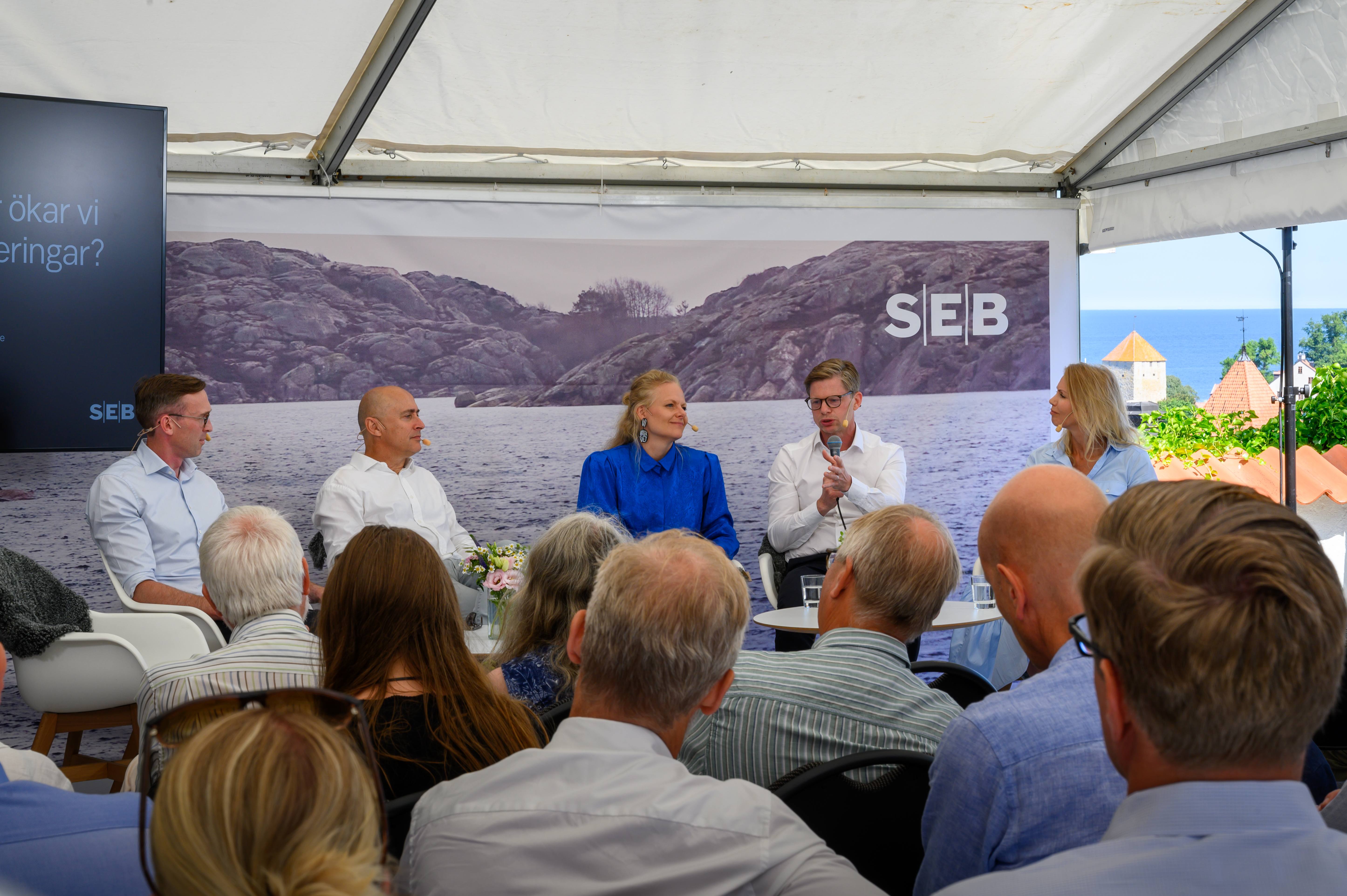 Panelsamtal om koldioxidinfångning hos SEB i Almedalen 2024.