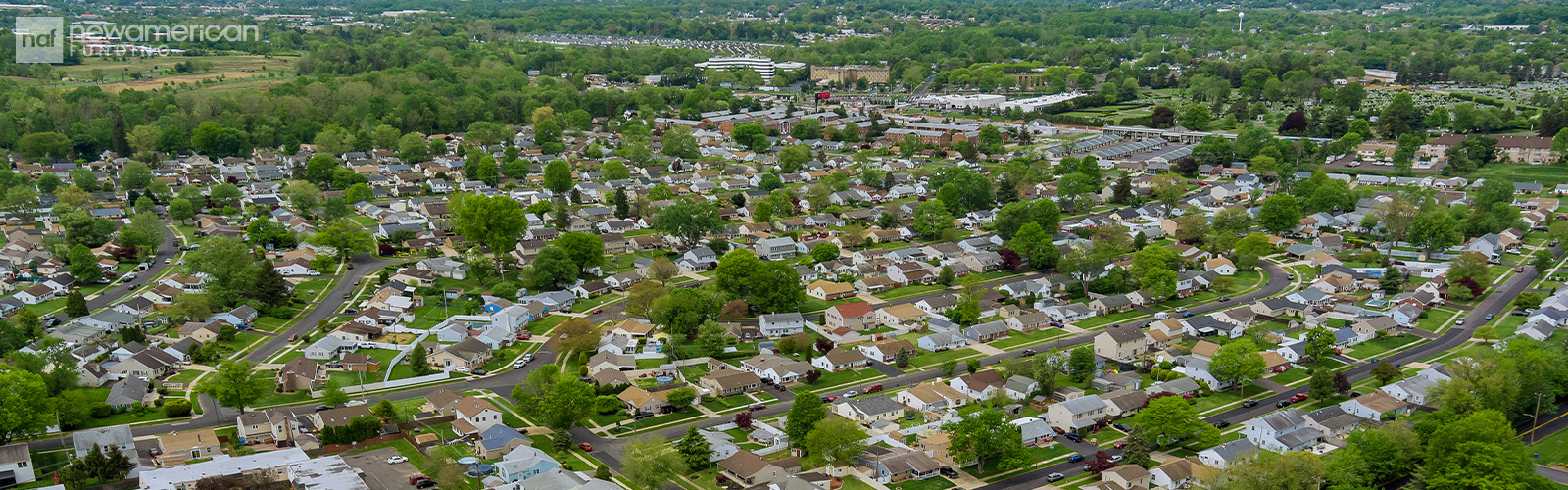 Aerial view of Pennsylvania neighborhood