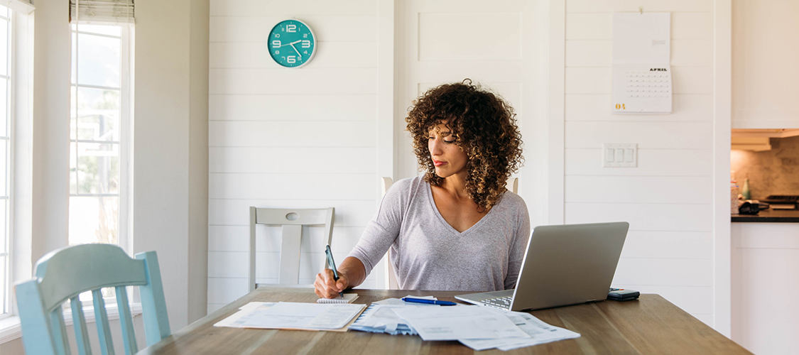 Someone working on their finances