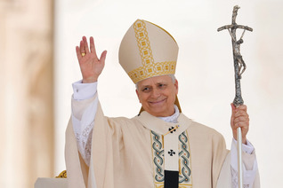 Pope Leo XIV greets the faithful at the conclusion of his inauguration Mass on May 18, 2025