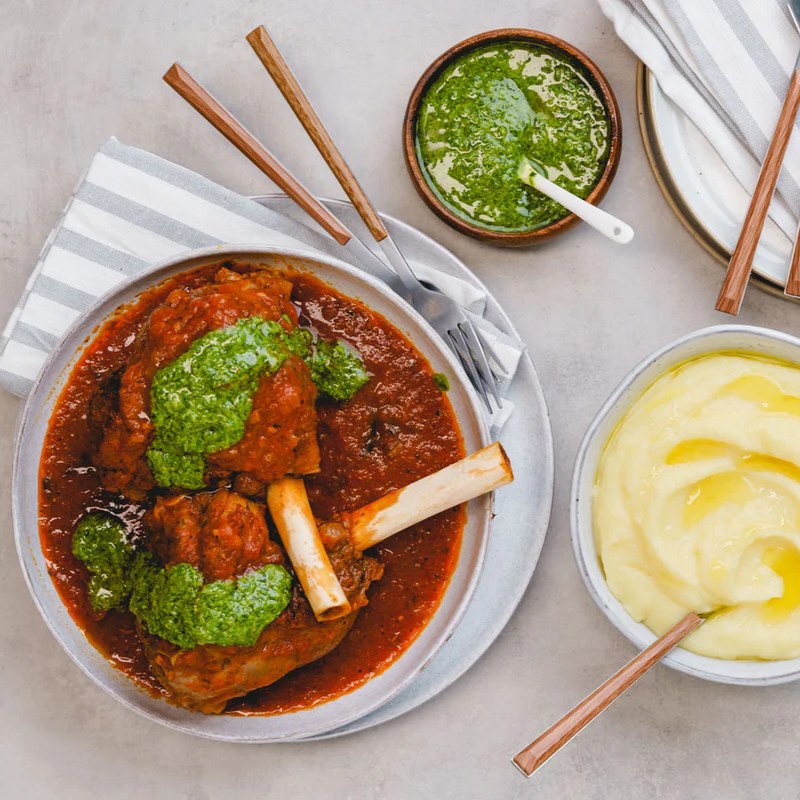 TOMATO PASSATA BRAISED LAMB SHANKS