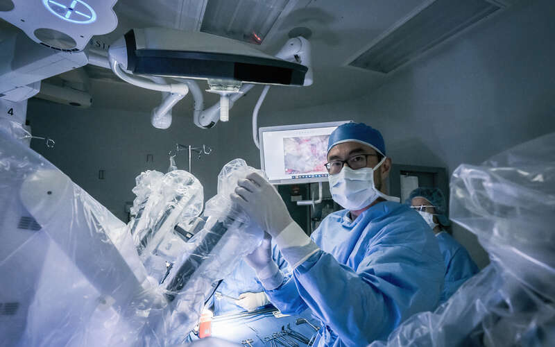 Dr. Roger Li in the operating room