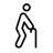 Person icon with walking stick