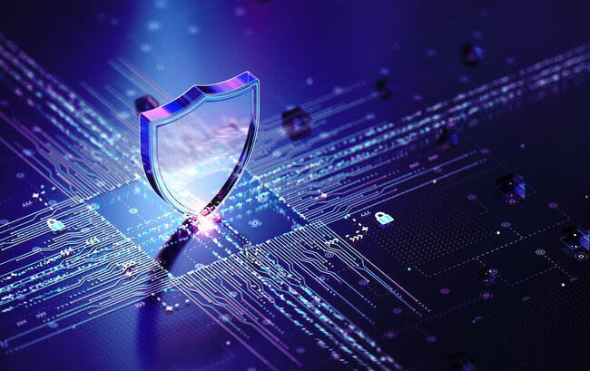 Blue and Purple digital shield