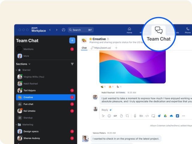 Get Meetings with Team Chat built in