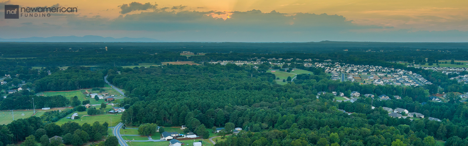 Aerial view of South Carolina neighborhood