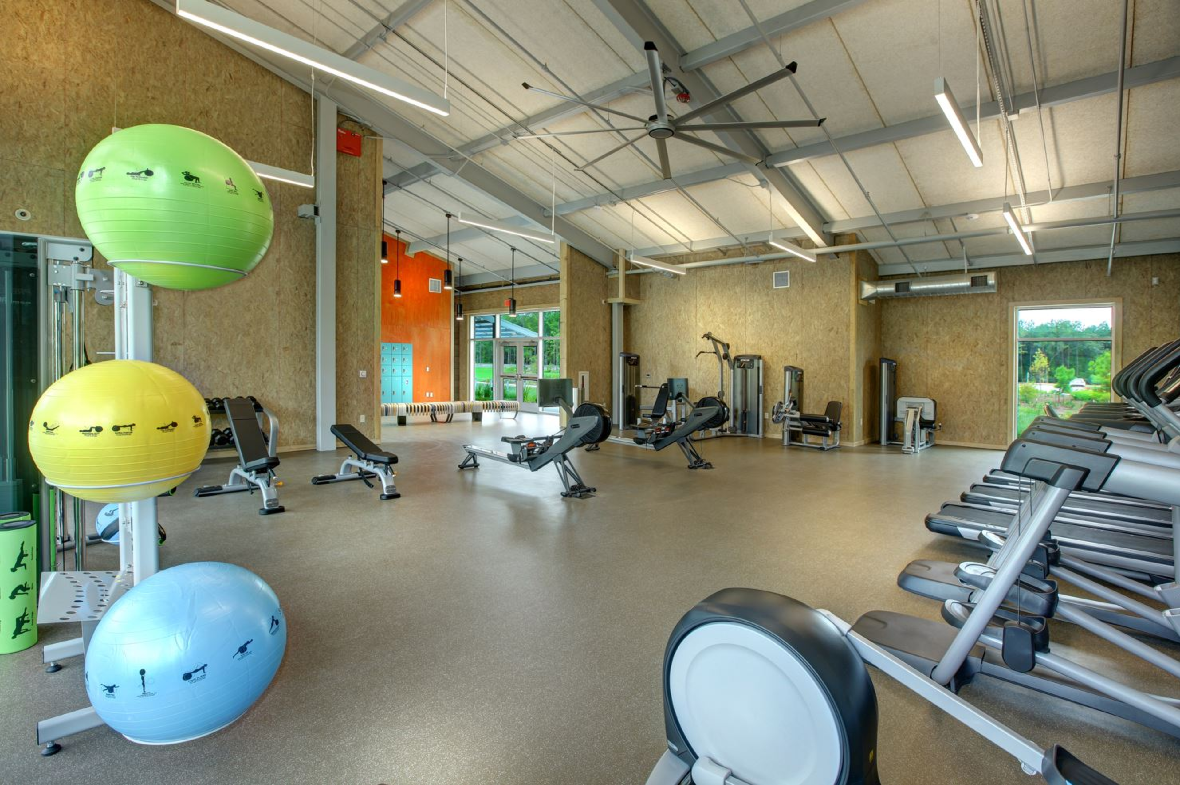fitness center with workout equipment 