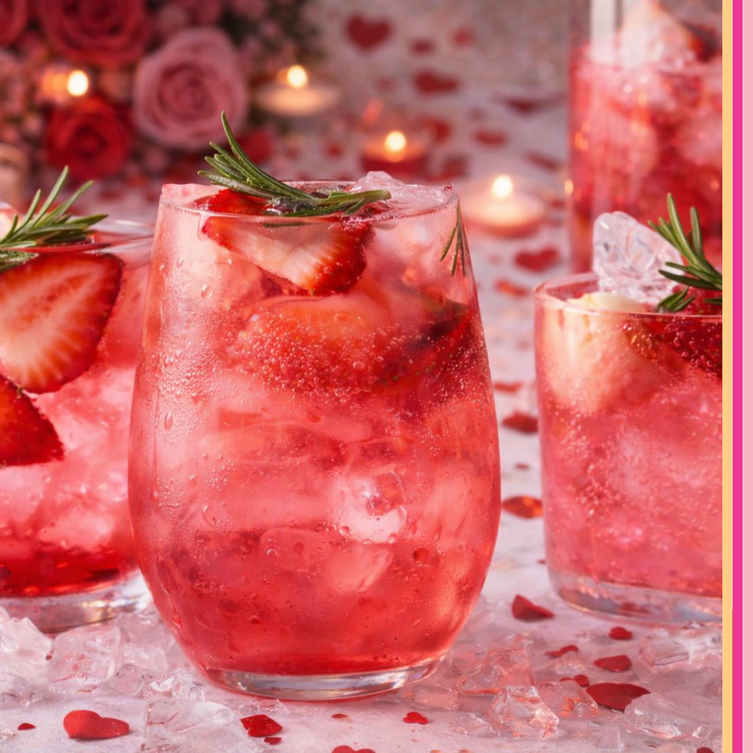 Strawberry, Lychee & Rosemary Punch