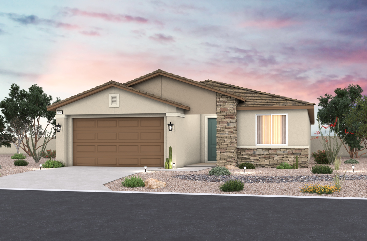 home exterior with stucco & brick
