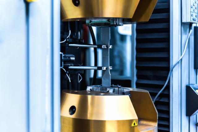 Tensile testing in progress