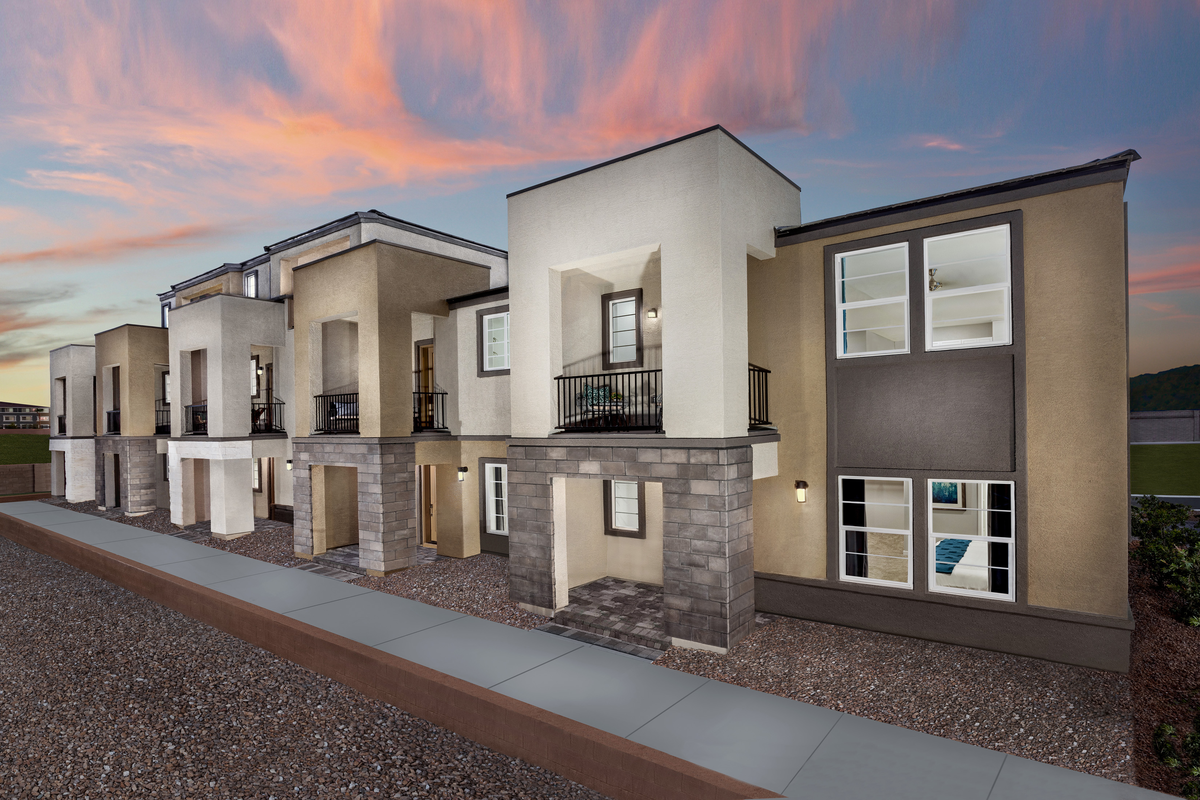 5 townhome buildings with desert landscaping