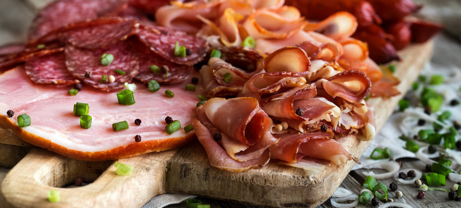 image of a charcuterie board with different meats