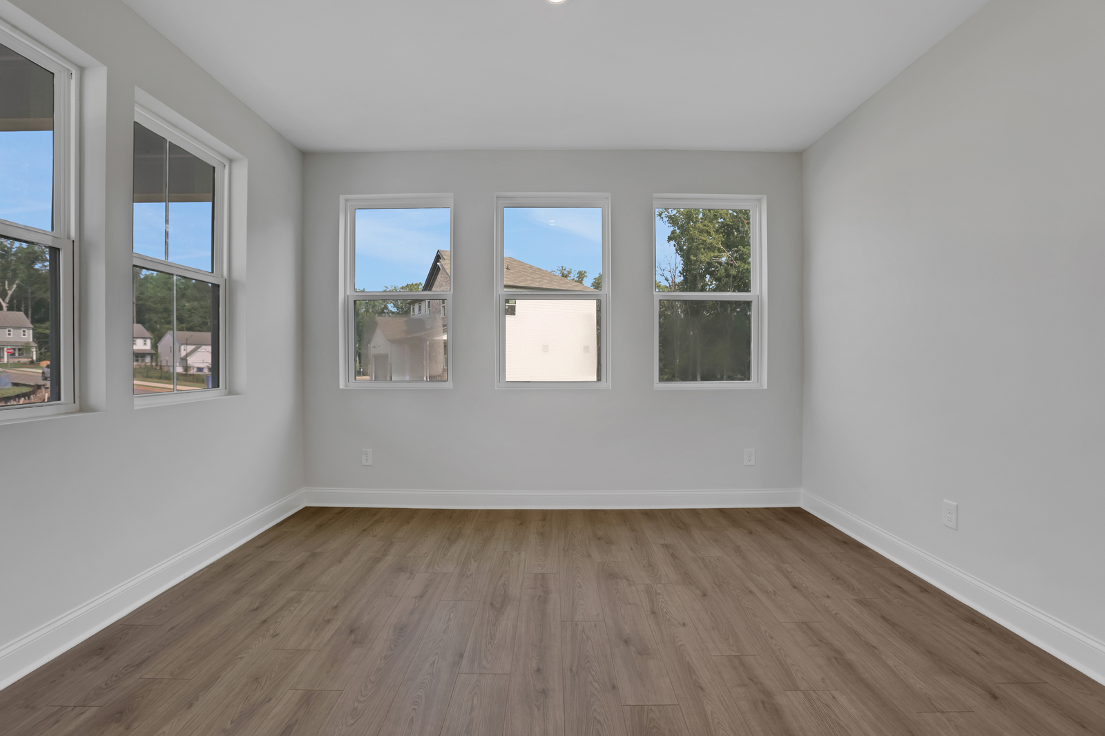 study with french doors and hard surface flooring