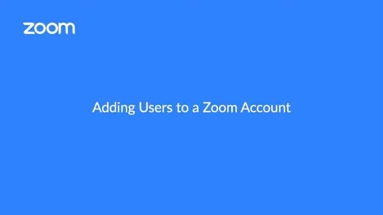 Adding users to a Zoom account