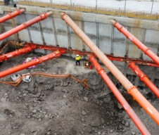 Proprietary internal bracing solution keeps four-level basement construction on track