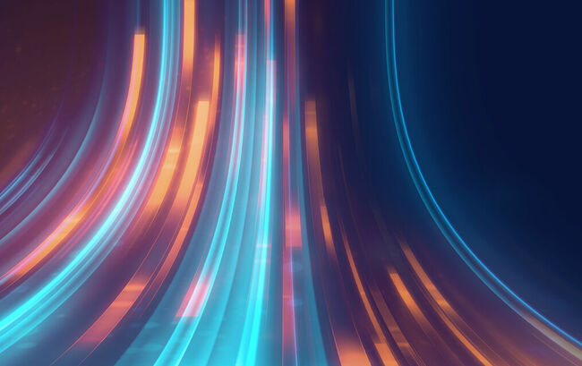 Blue and orange curved geometric lines
