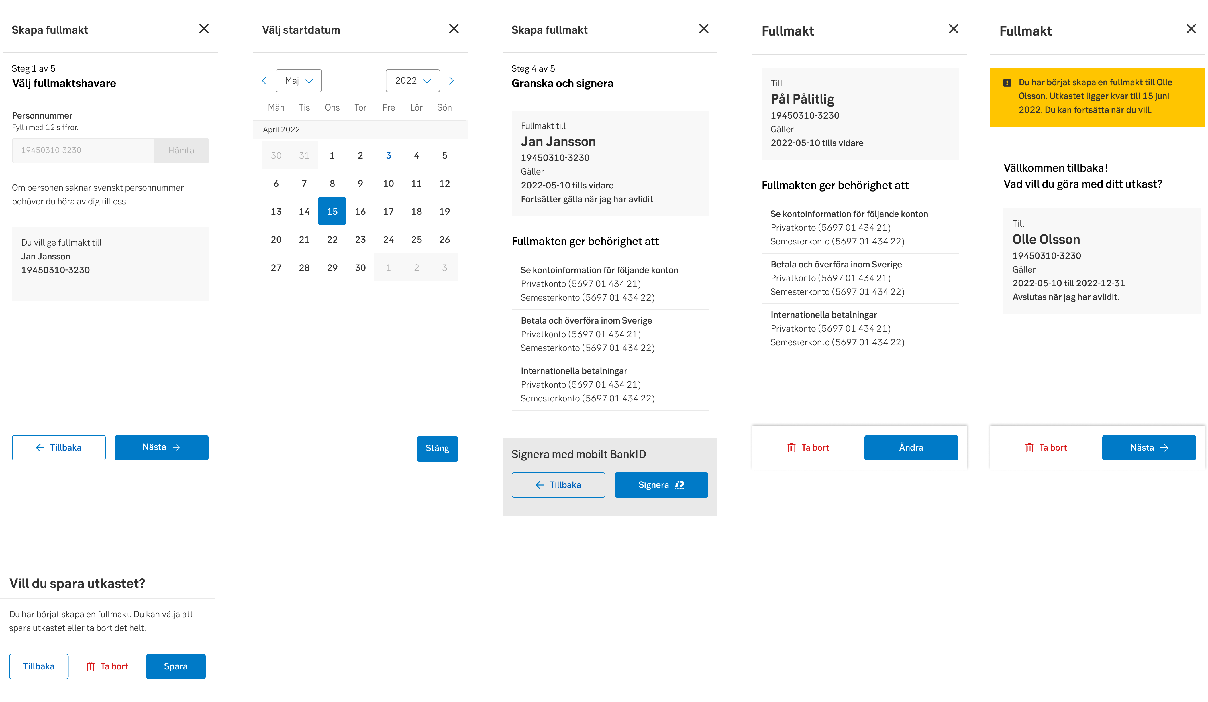 Examples of button text