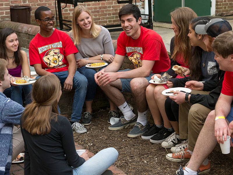 Members of Council 13295 and other University of Maryland students enjoy the council’s cookout at the Catholic Student Center on April 28, 2018.