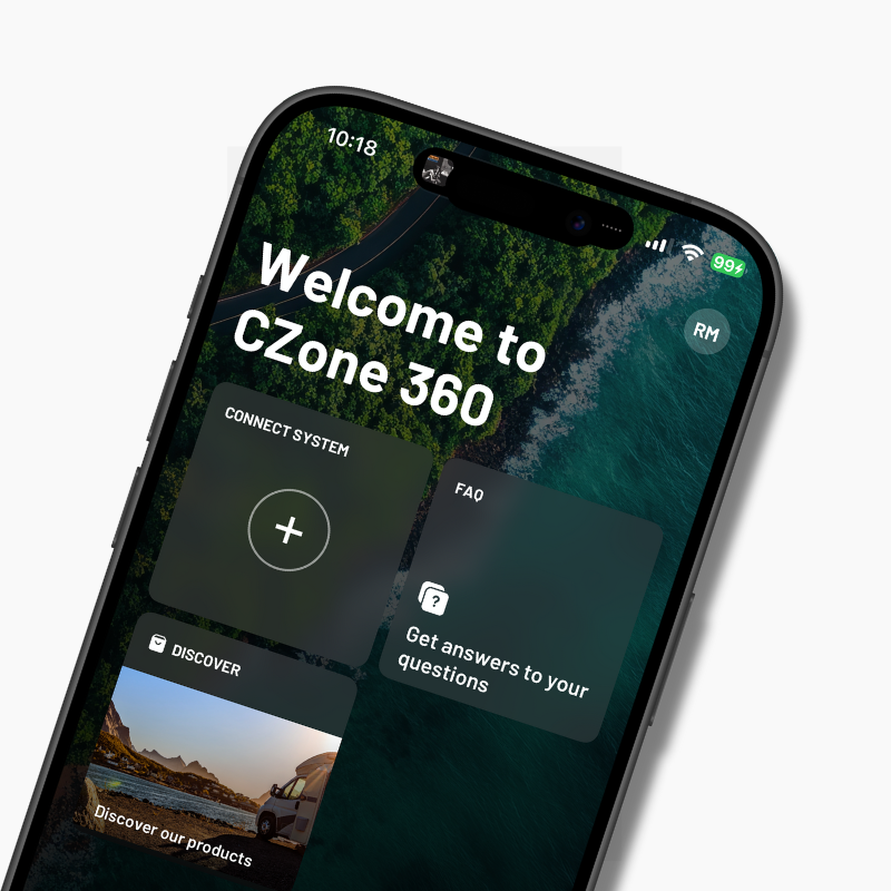 czone mobile app take command screen 