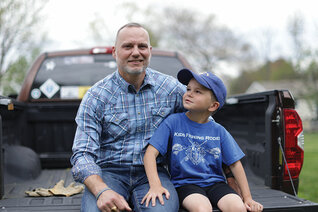 Peter Nelson and his son