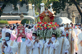 Archbishop Jose Palma of Cebu participates in a jubilee procession