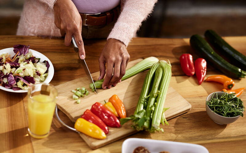 Woman preparing healthy meal