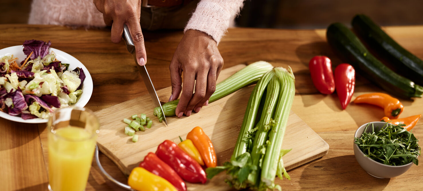 Woman preparing healthy meal