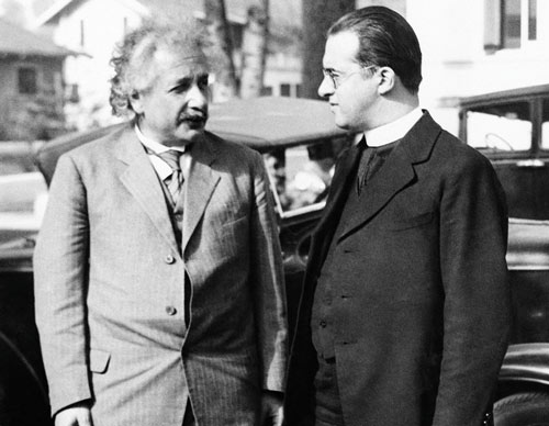 Father Georges Lema&icirc;tre and Albert Einstein