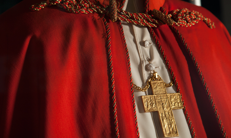 A red cassock of John Paul II in exhibit
