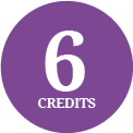 Icon of the number 6 in a purple circle, with the text 