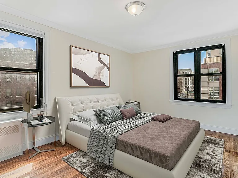 A virtually staged Manhattan bedroom.