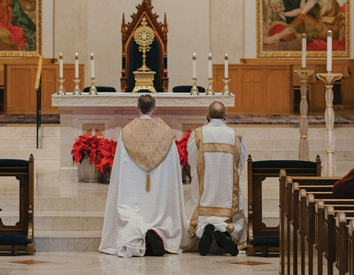 Archbishop Alexander Sample of Portland, Oregon, leads a Holy Hour at St. Mary&rsquo;s Cathedral