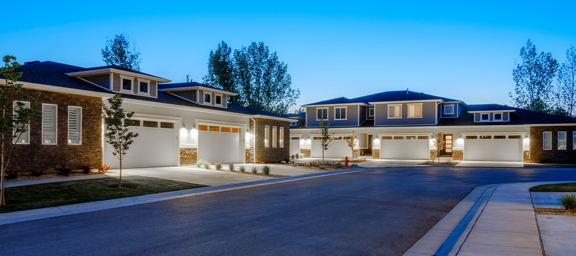 A neighborhood of duplex homes