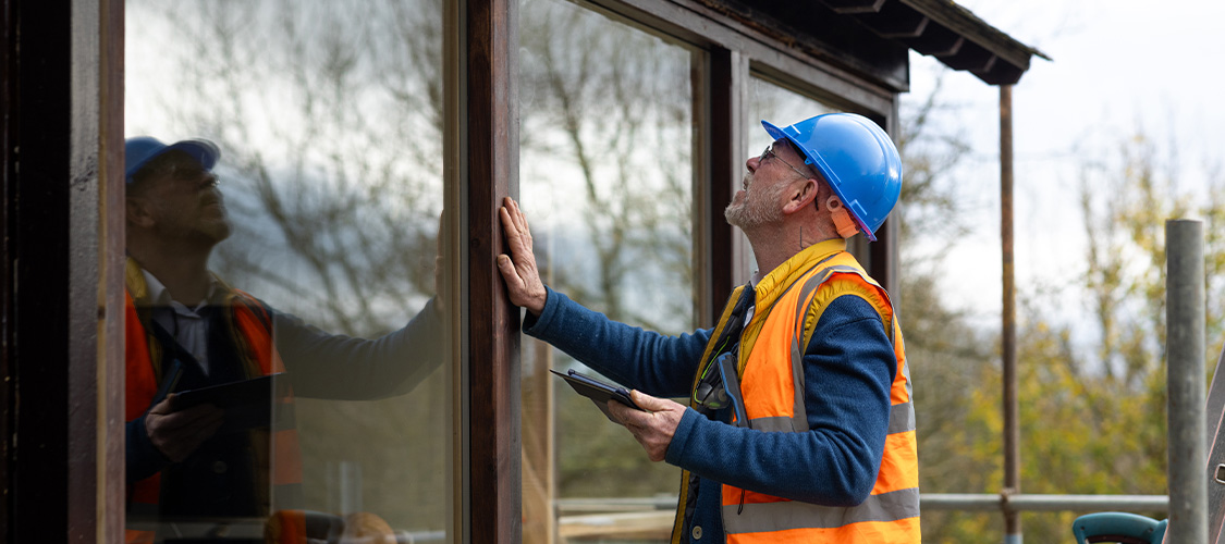 A home inspector inspecting a home