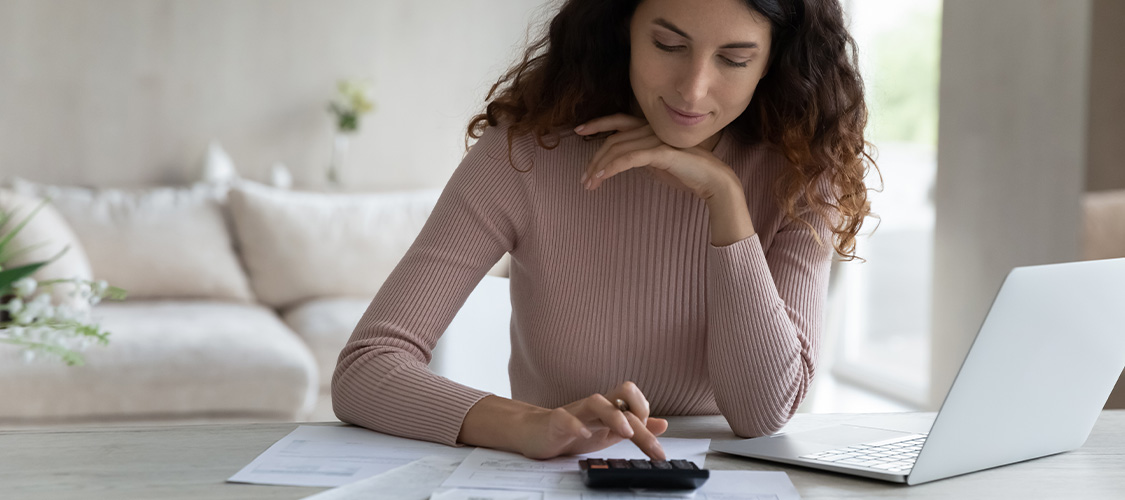 A woman working on a computer