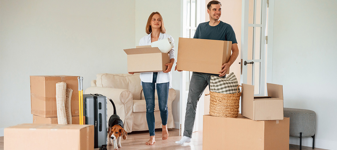 Buyers moving into a home