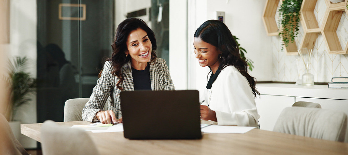A person meeting with a loan officer