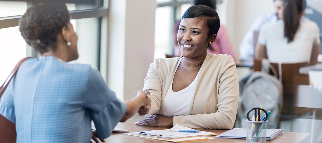 Woman meeting with a financial professional