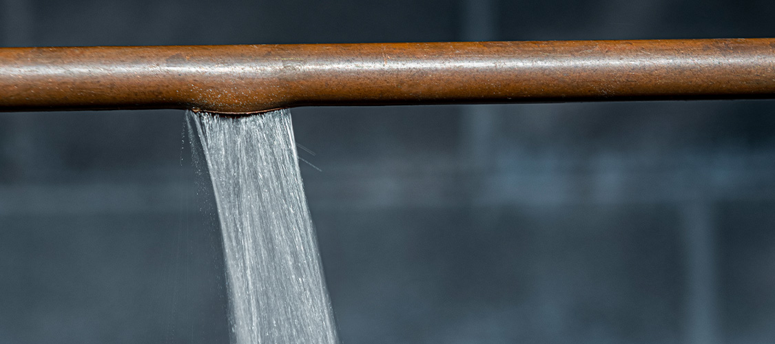 A burst pipe