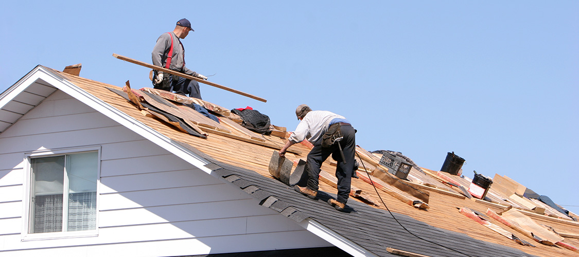 A new roof being installed