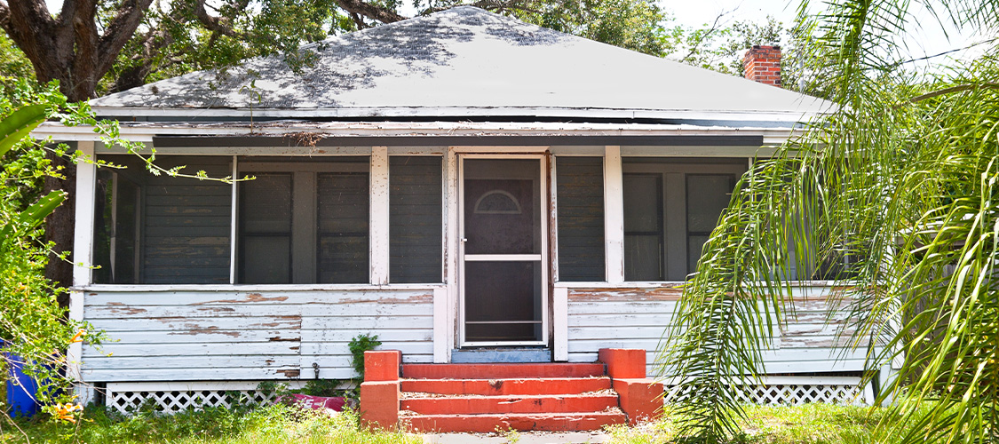 A home in need of repairs
