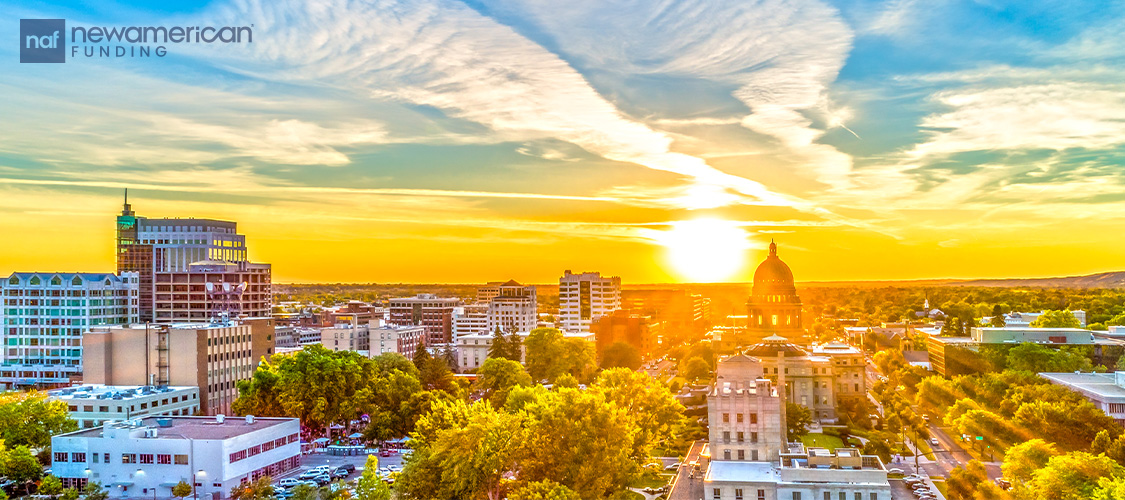 An aerial shot of Boise, Idaho.