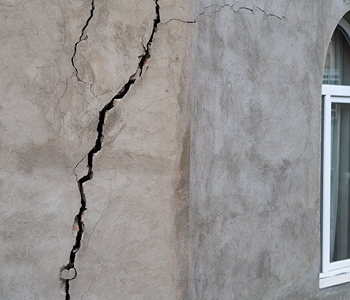 Potresi lahko v zidovih pustijo globoke razpoke, preden se hiše porušijo.