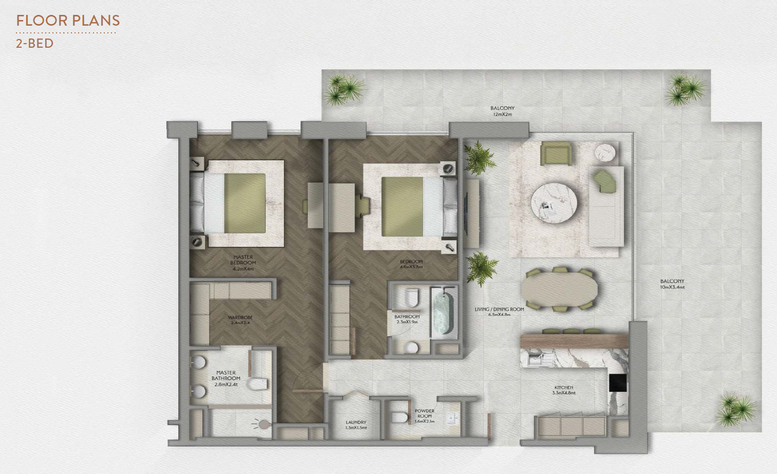 Sama Yas 2 bedroom floor plan