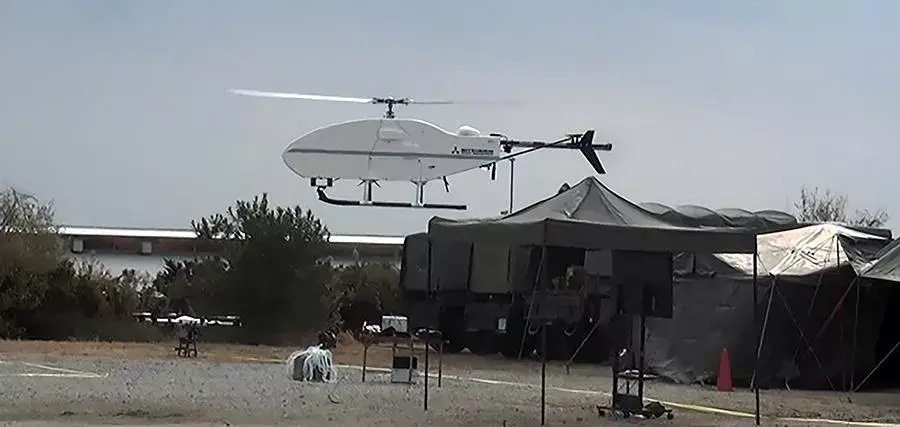 MHI’s small UAV gathering information during the 2024 Nankai training exercise