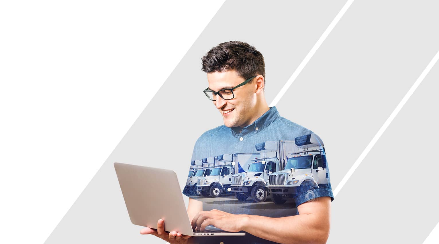 Man looking at an iPad